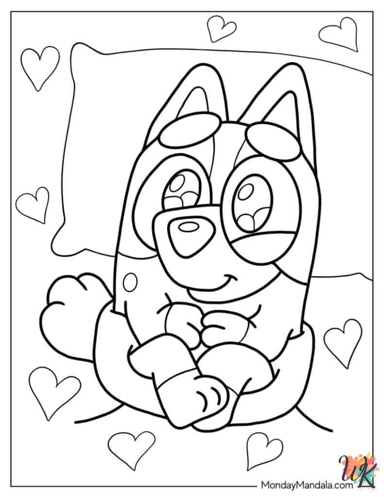 coloriage Bluey  et decoupage