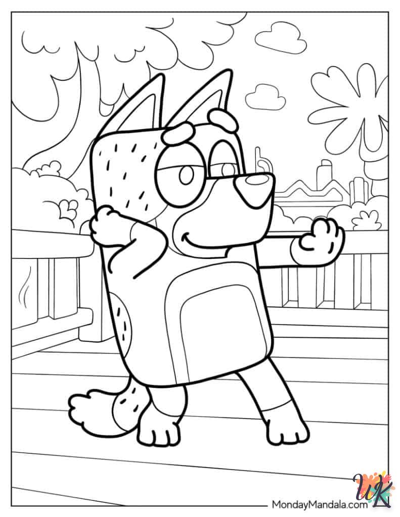 coloriage Bluey  enfant 3 ans a imprimer