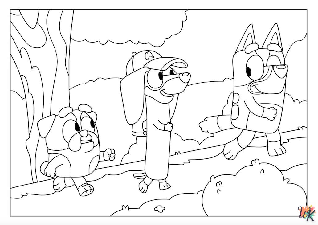 coloriage Bluey  et découpage à imprimer