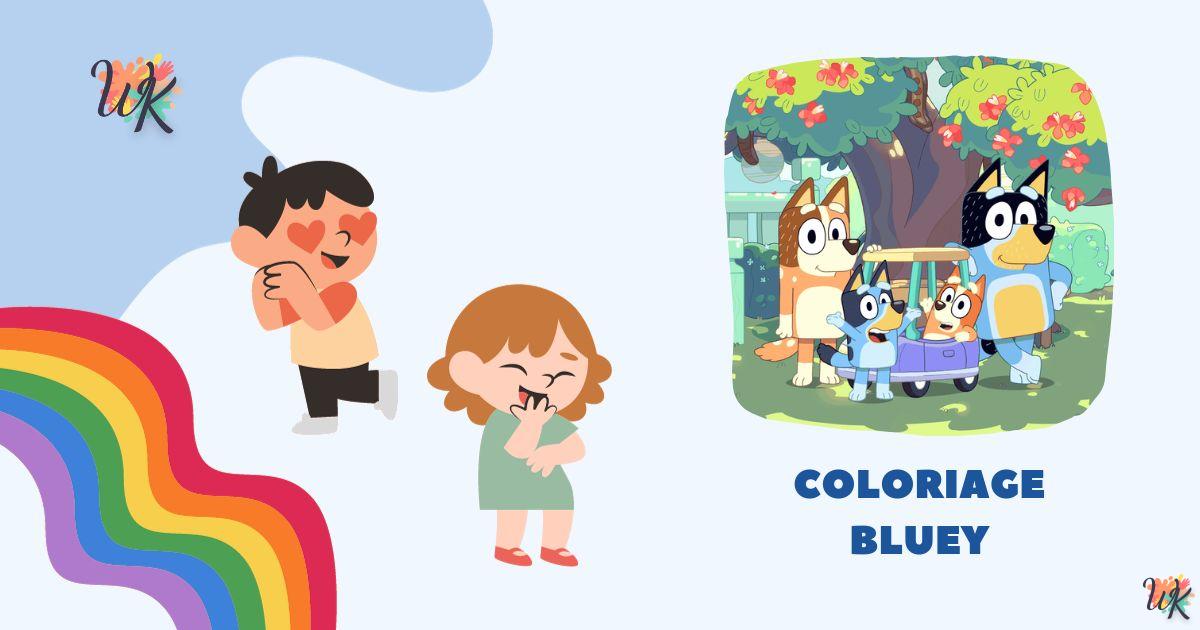 Coloriage Bluey entièrement gratuit et de haute qualité