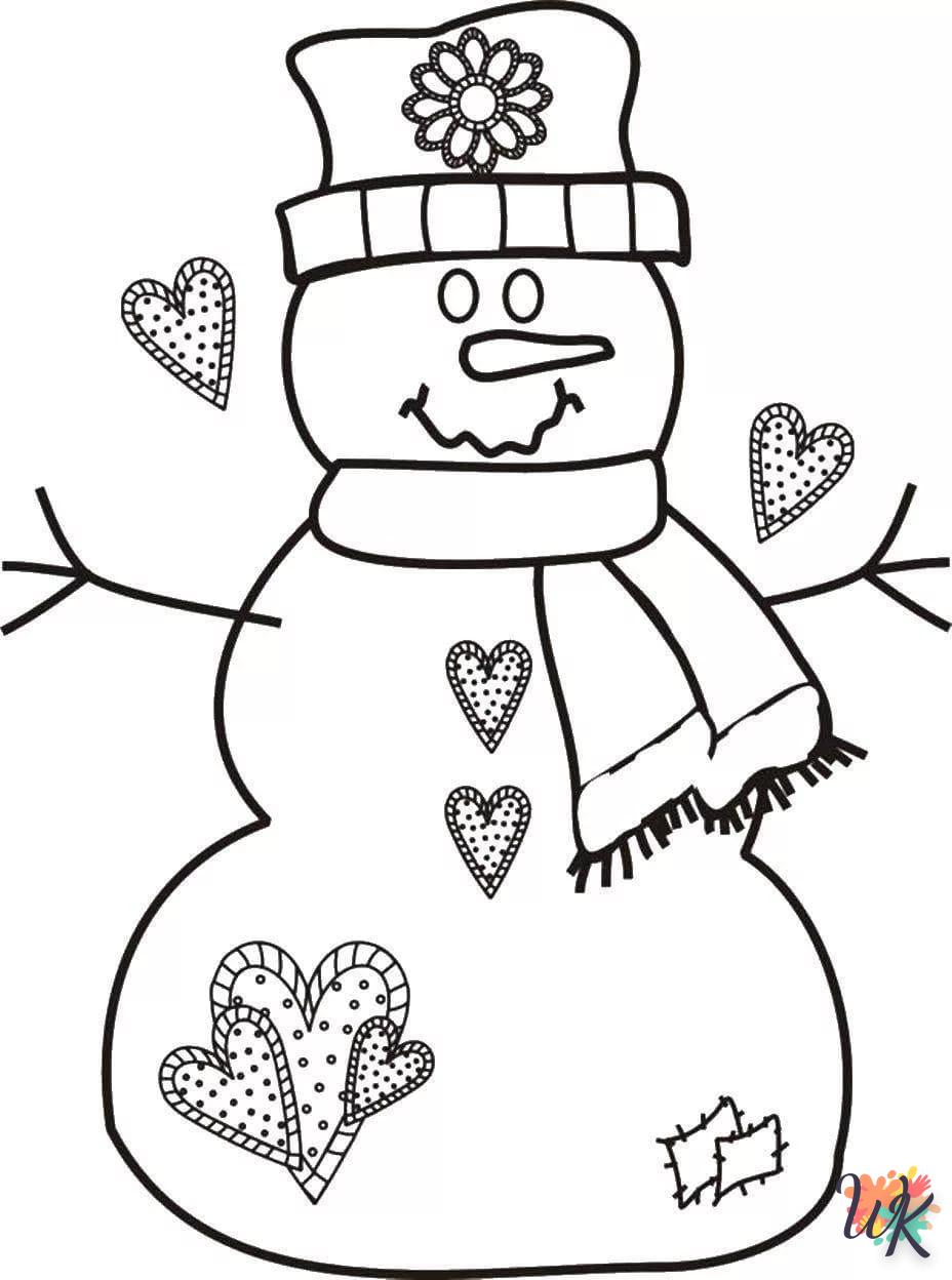Snowman coloring page to print for 12 year olds 1