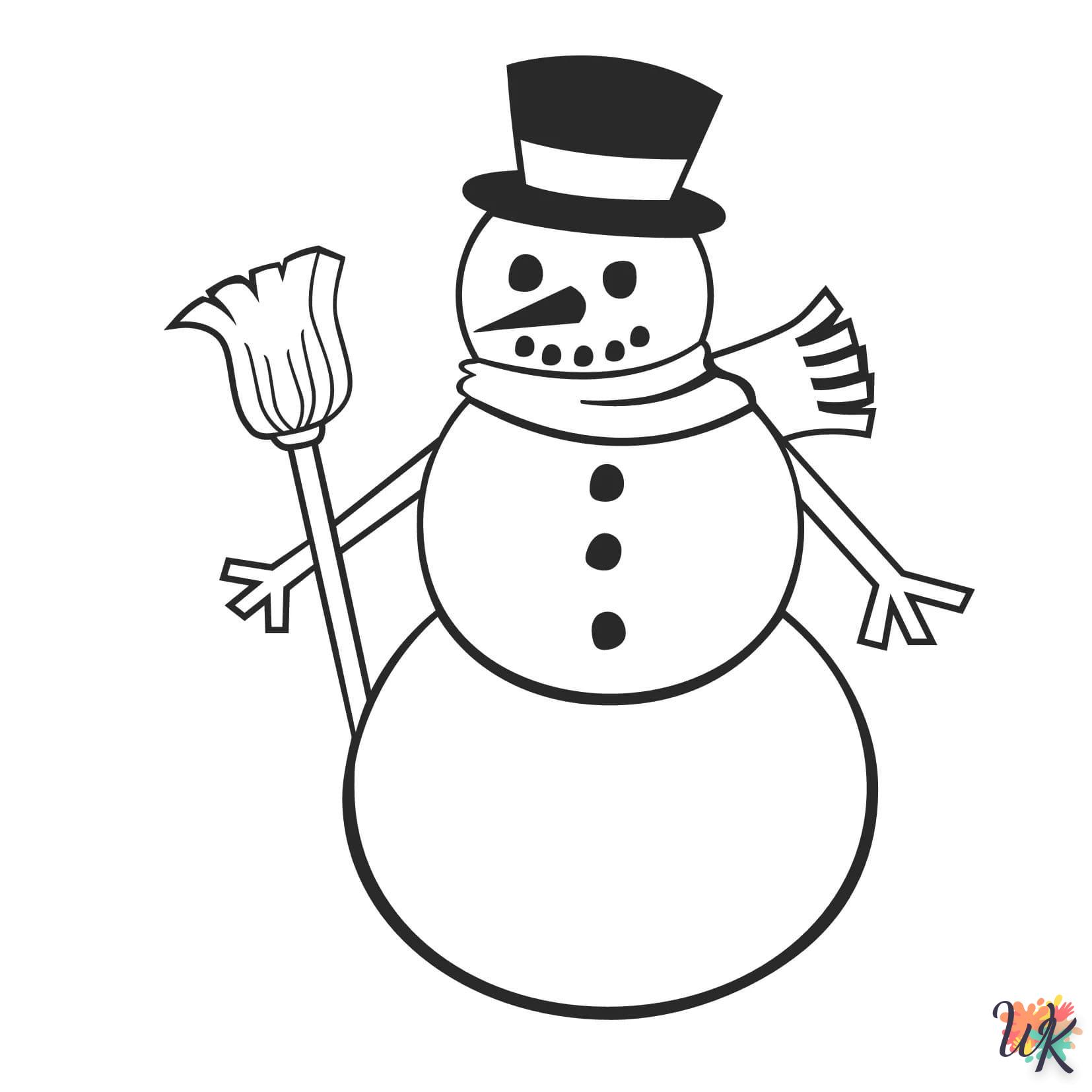 Free Snowman coloring for children 1
