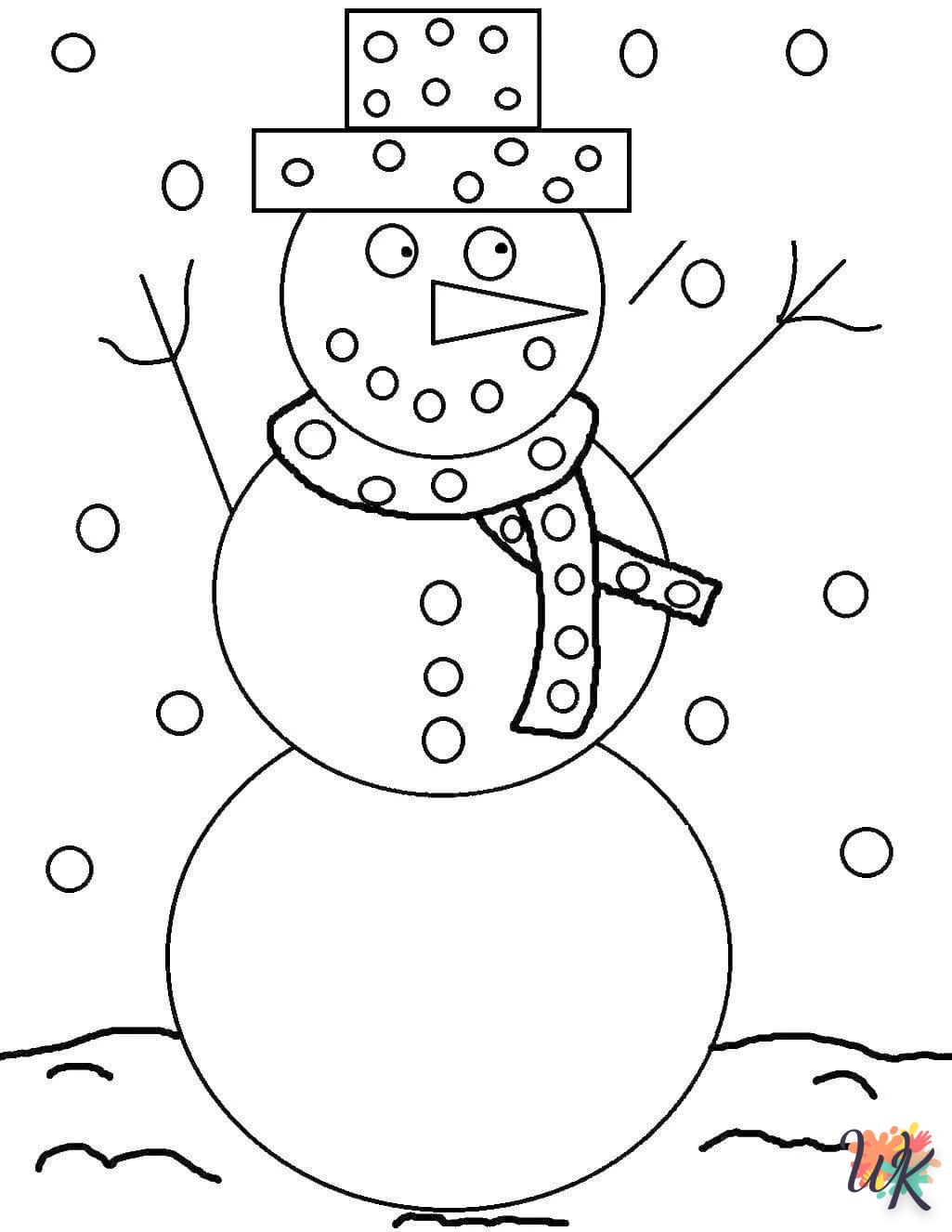 Snowman coloring page to color online