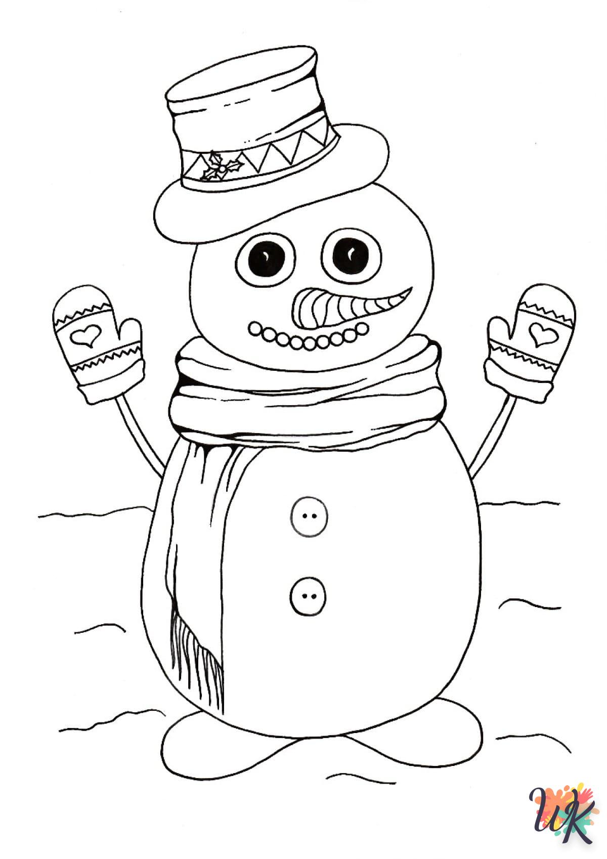 Snowman coloring page for baby to print 1