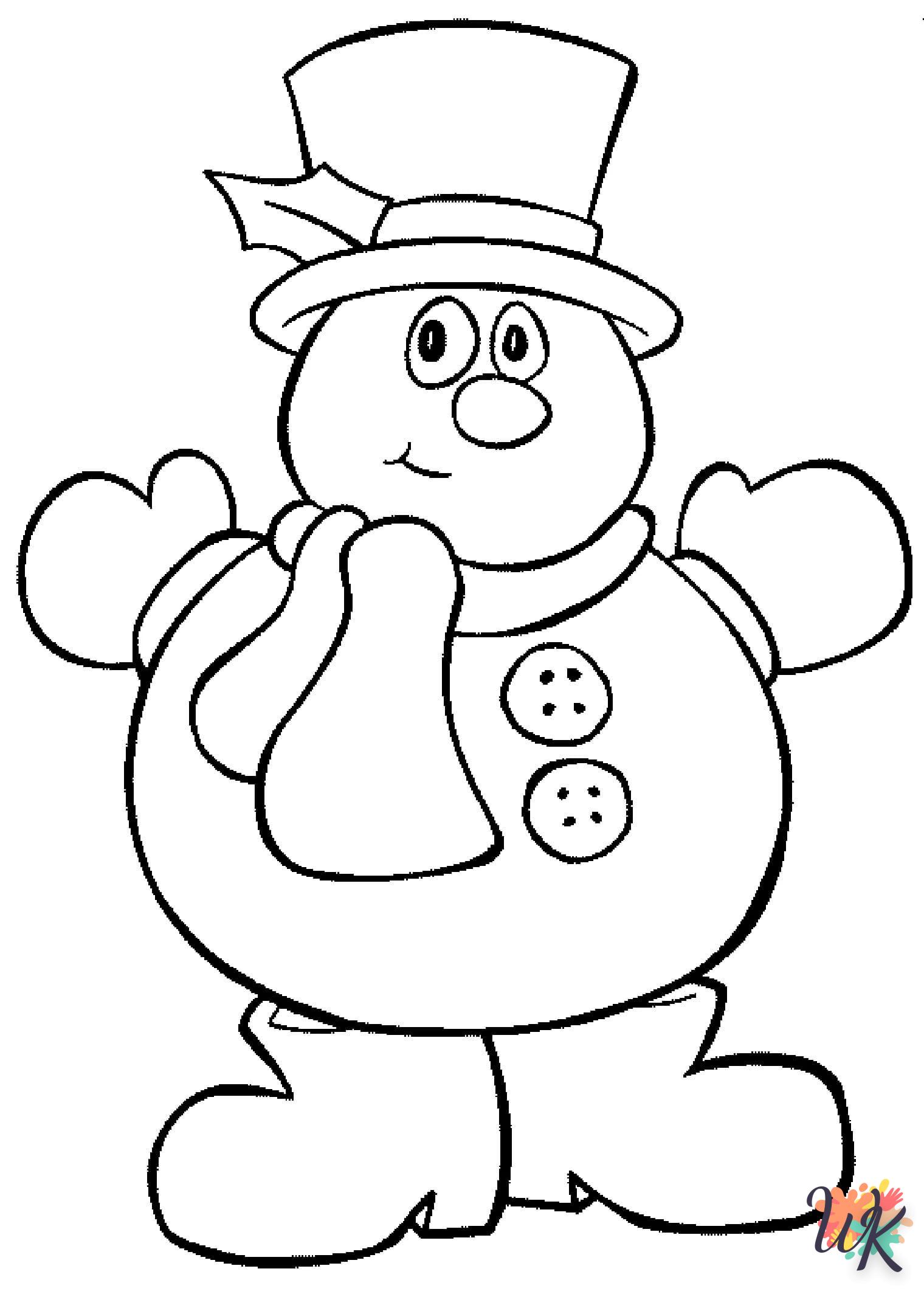 Snowman coloring and cutting to print free