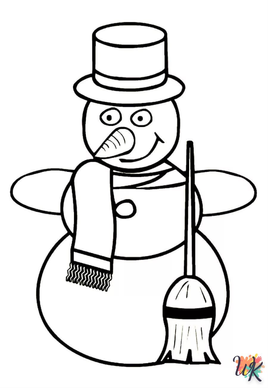 Snowman coloring page for children to print 1