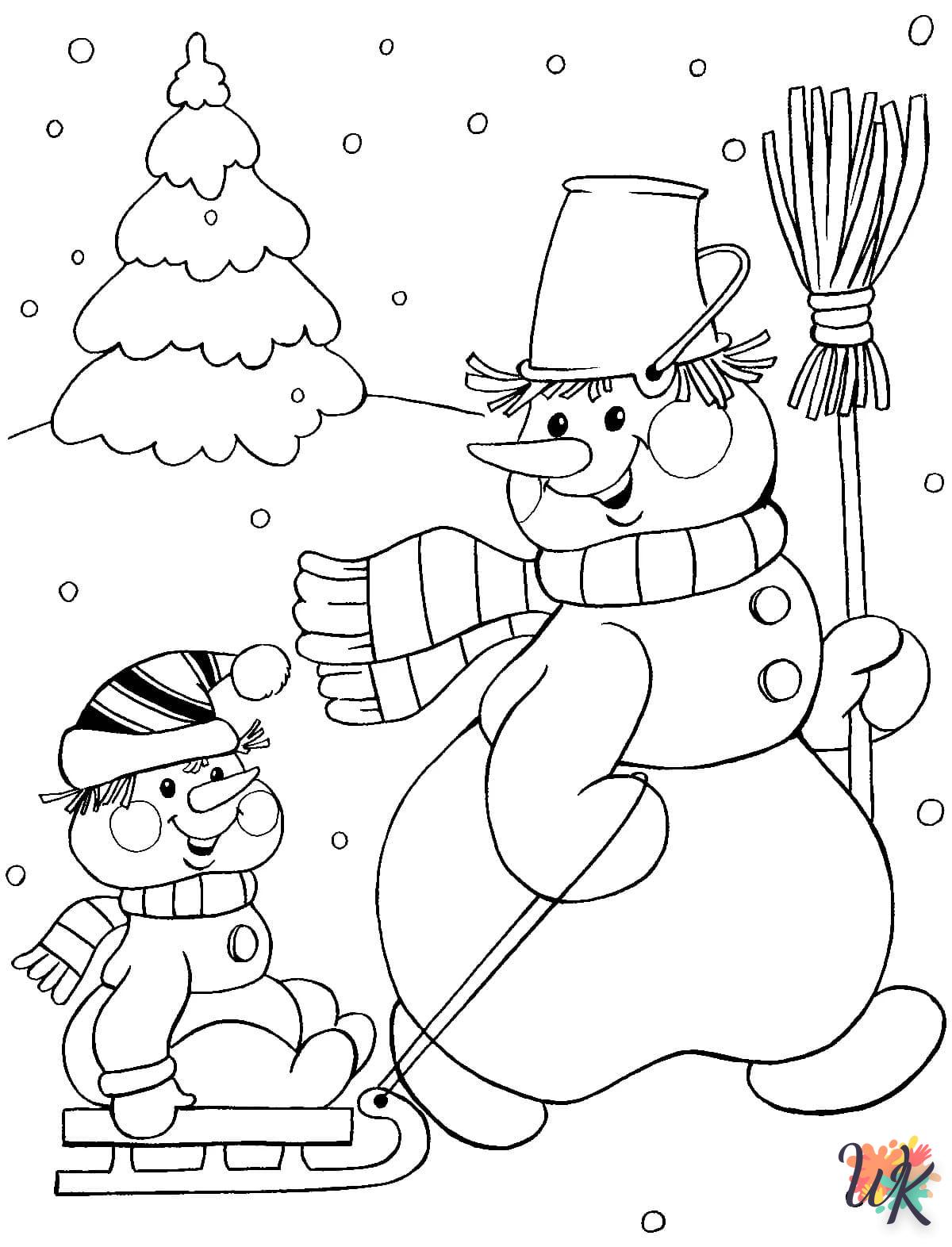 Free Snowman coloring for children
