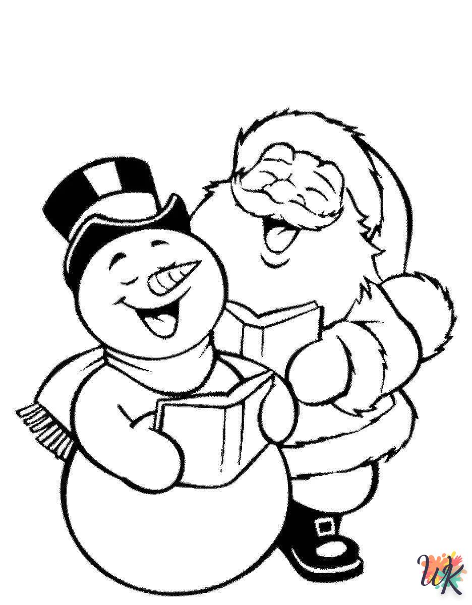 Snowman coloring page for children aged 6 to print