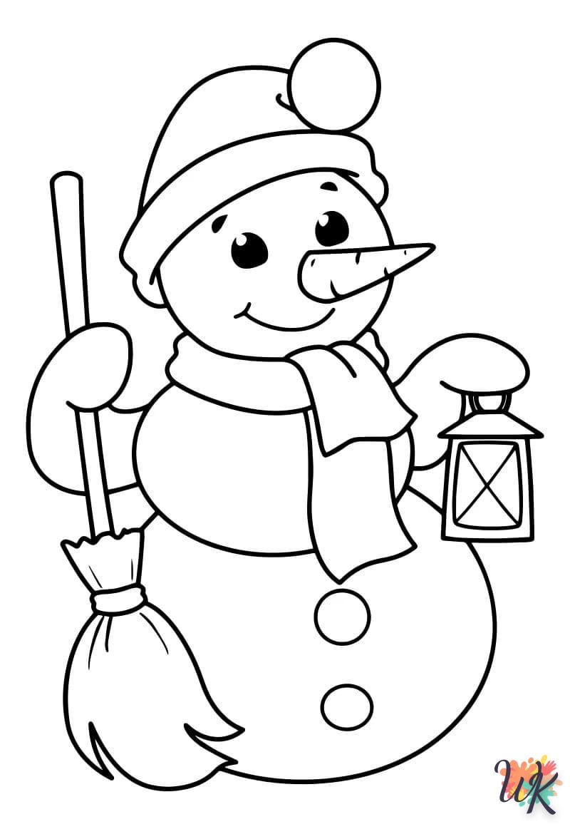 Snowman coloring image for children