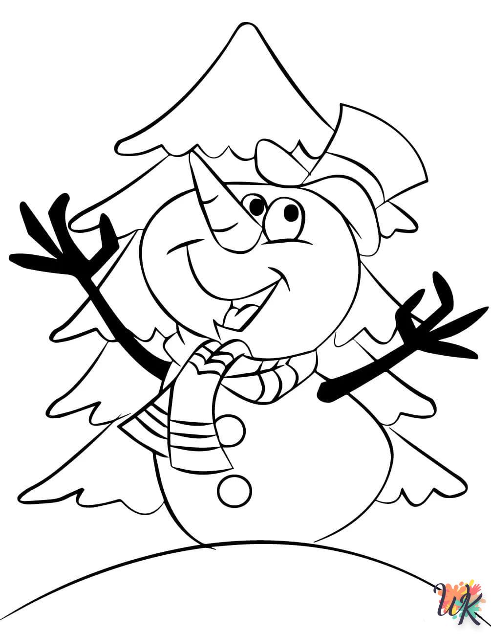 Snowman coloring online to print 1