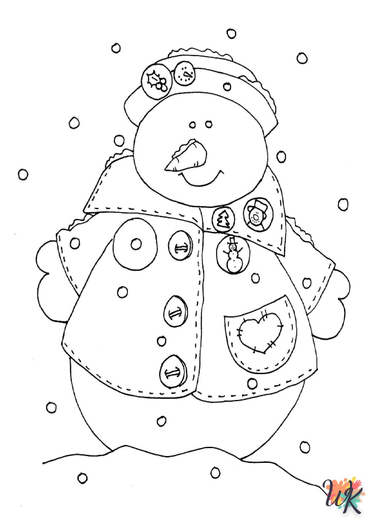 Snowman coloring page for children aged 8 to print