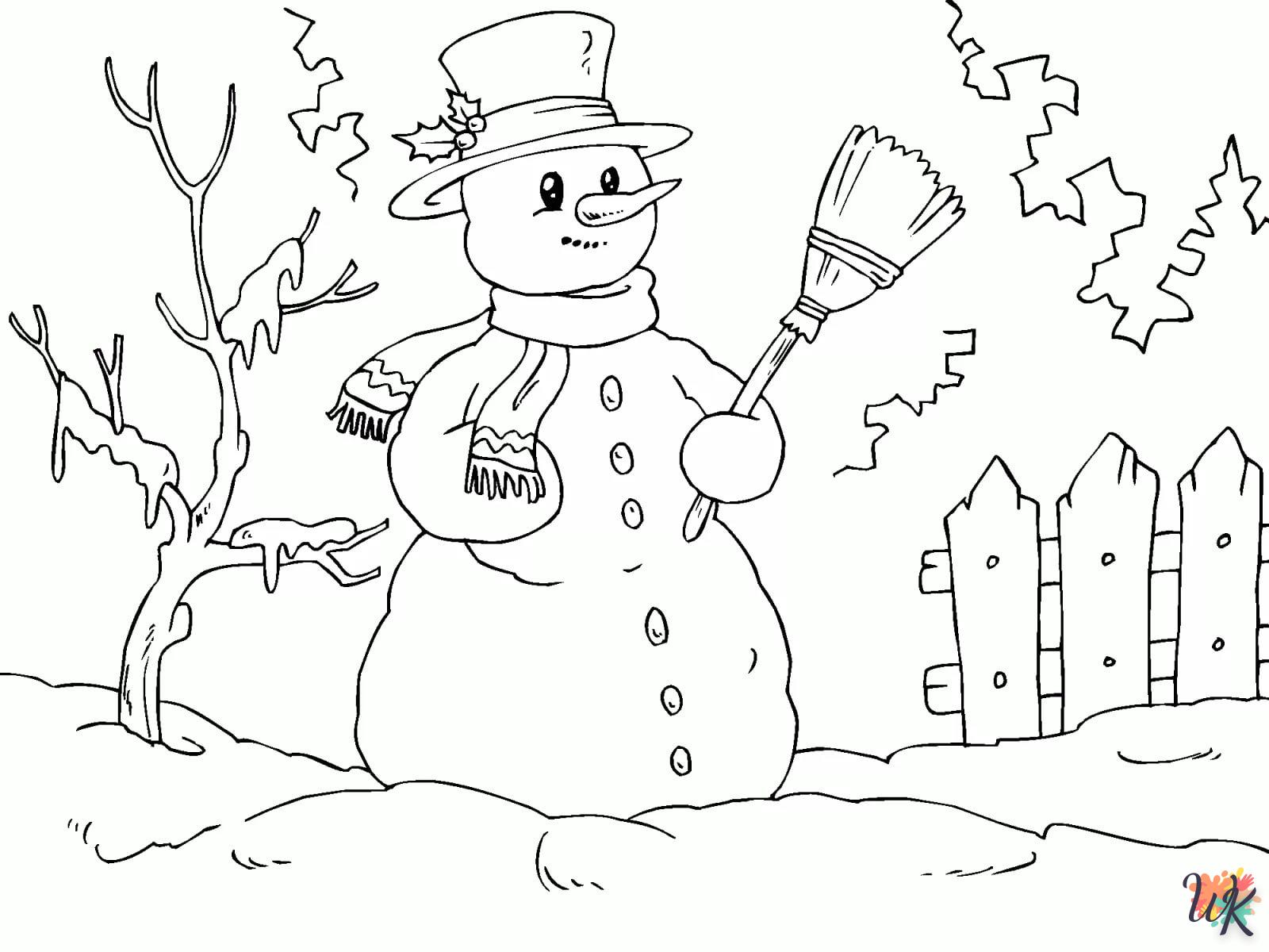print snowman coloring for children