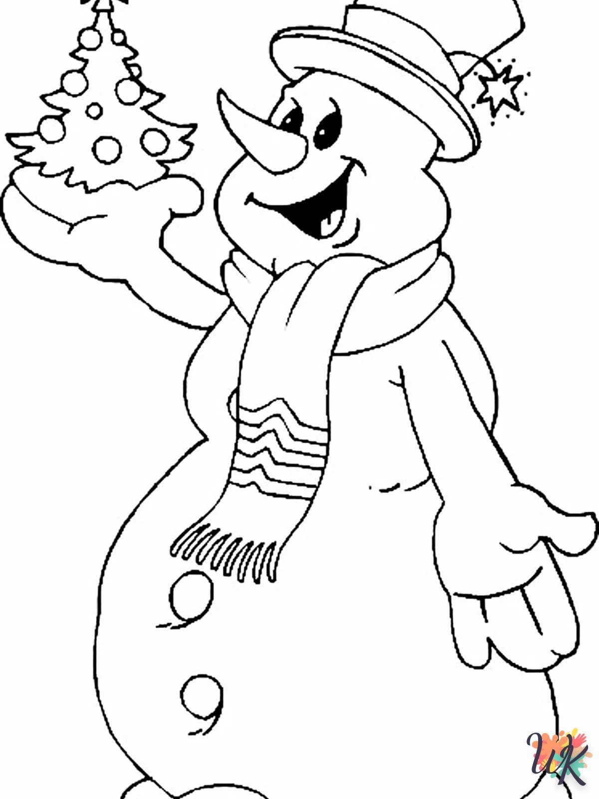 Snowman coloring online to print