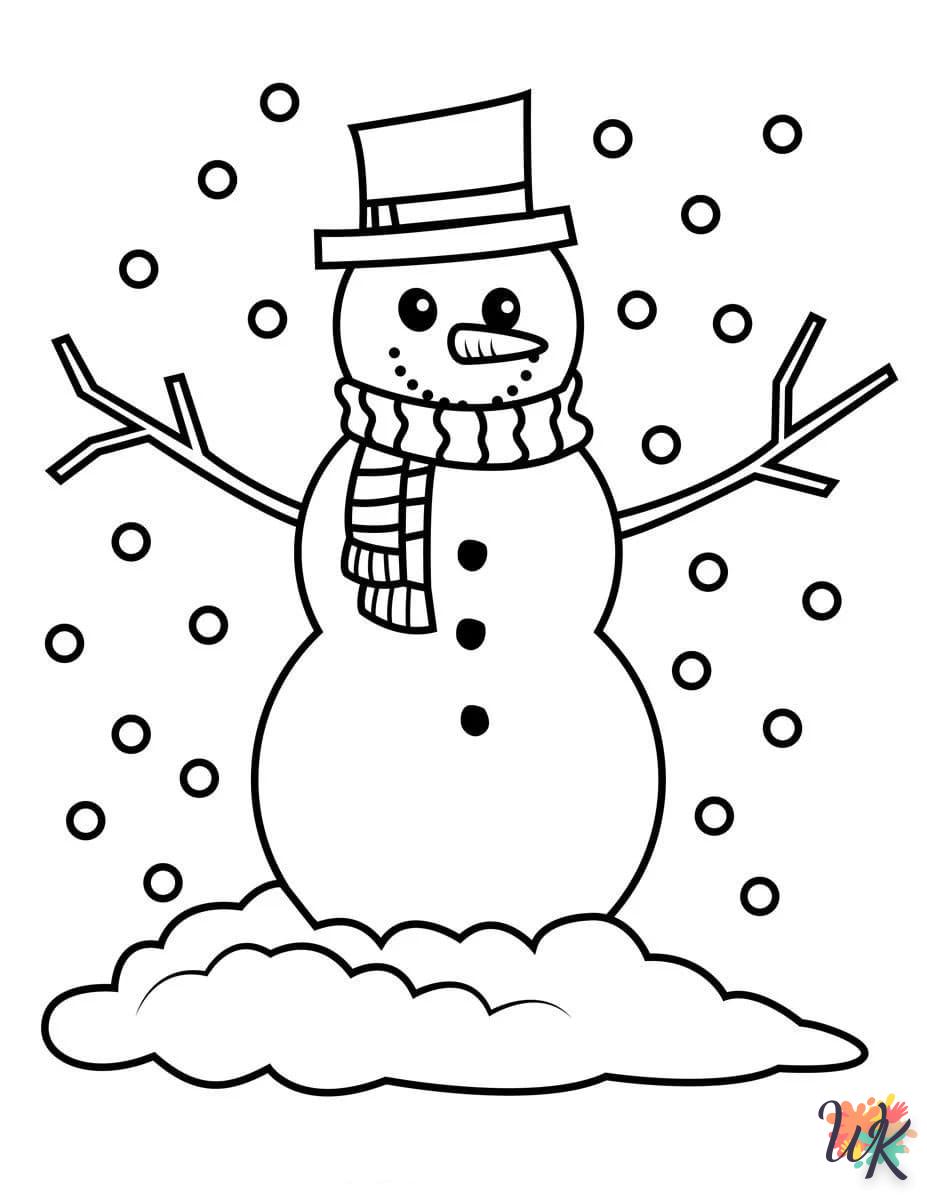 Educational Snowman coloring for children