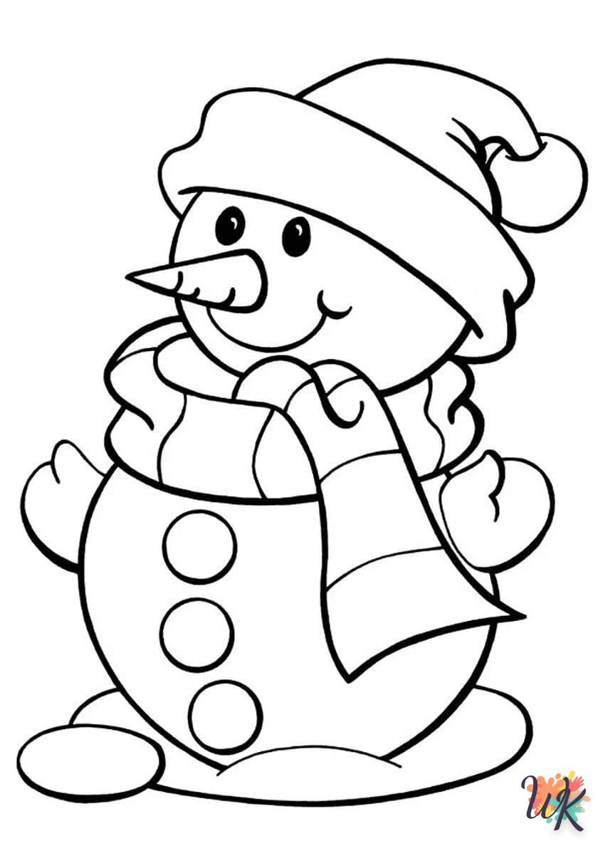 Snowman coloring page to color online 1