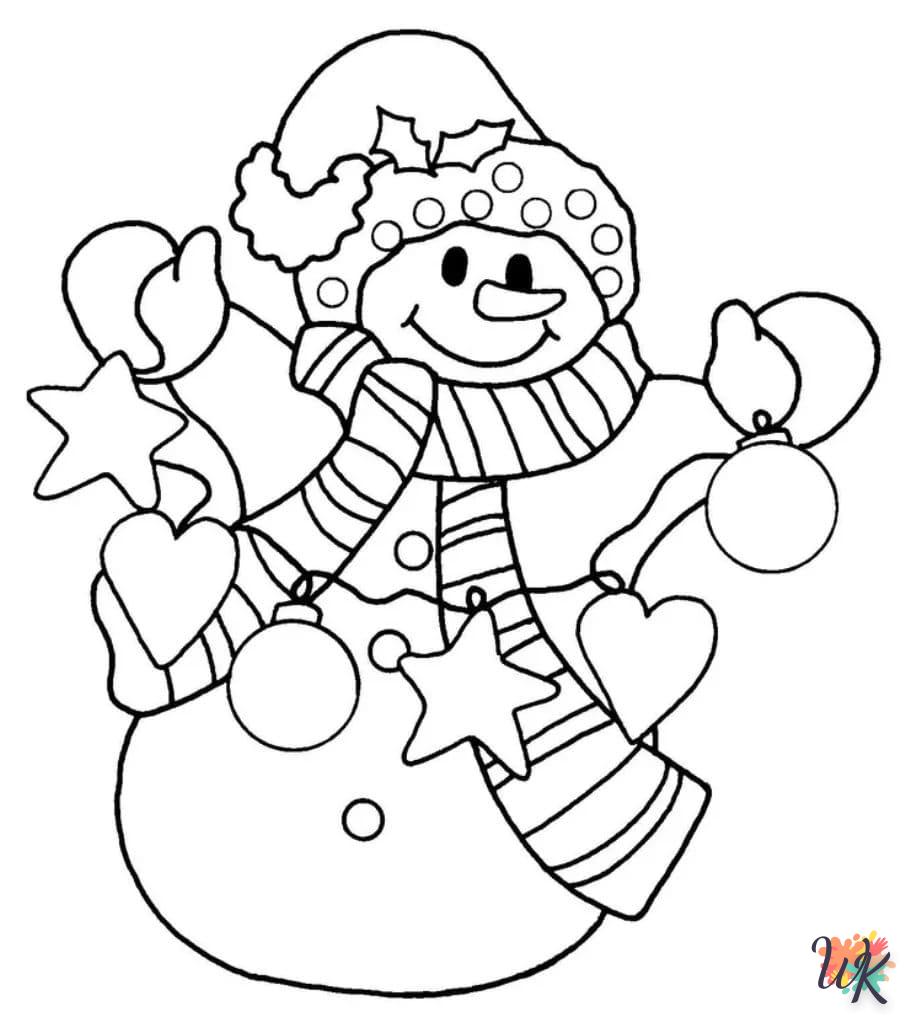 Snowman coloring page to print for children
