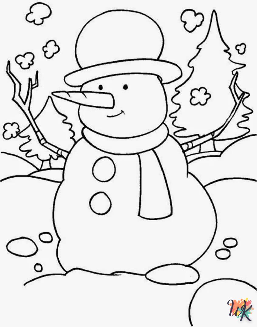 Snowman coloring page to print