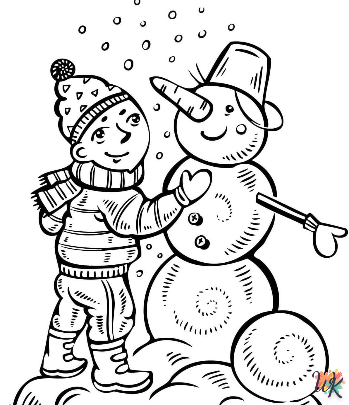 Snowman coloring for 7 year olds