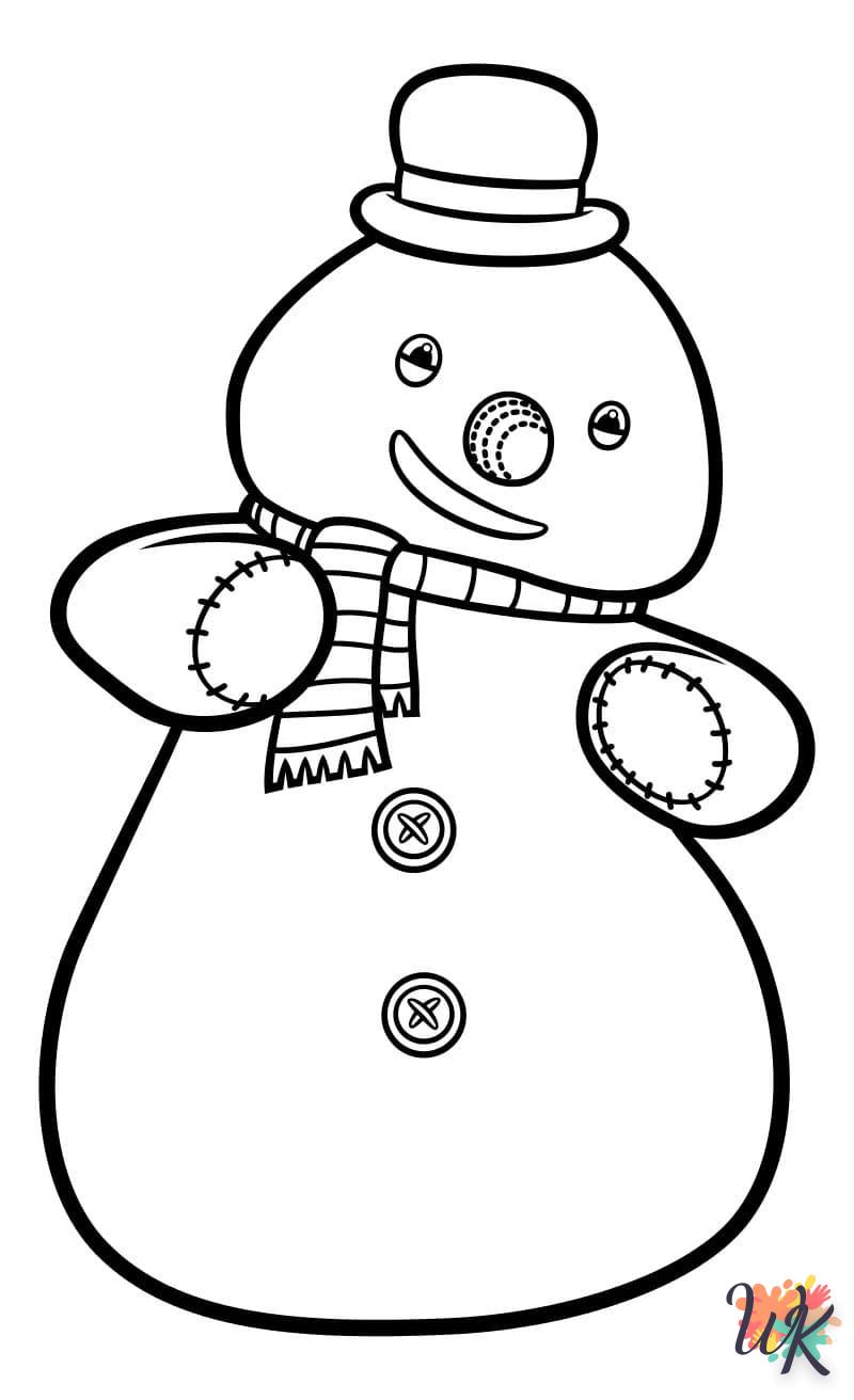 Snowman coloring and cutting