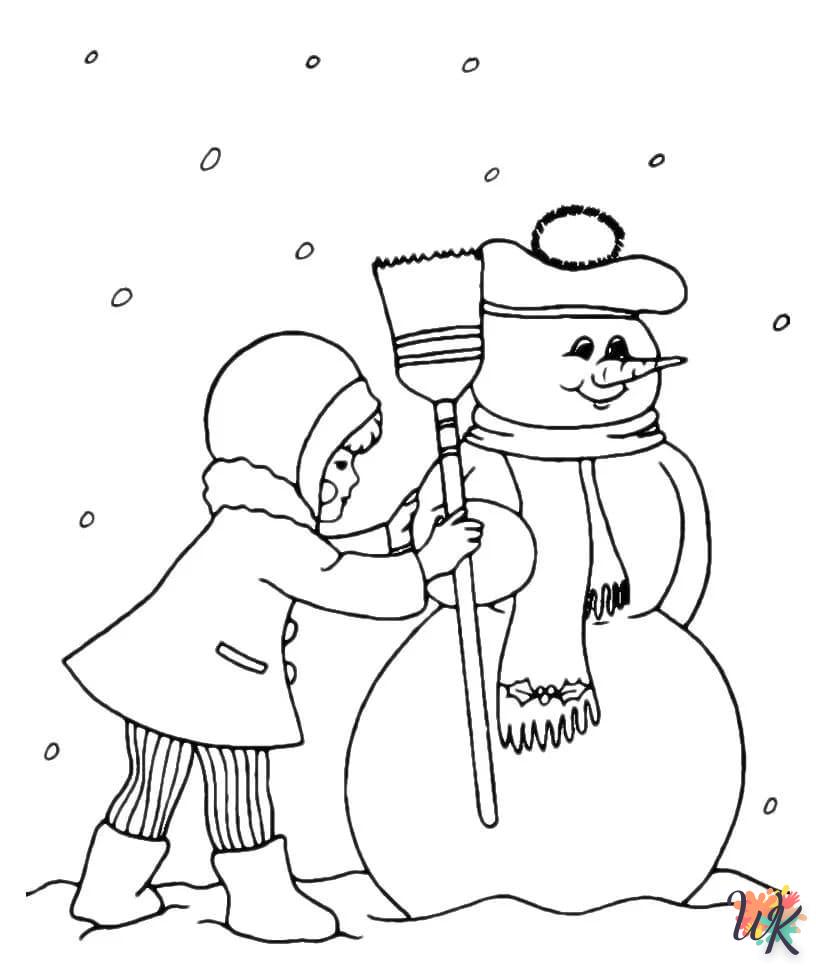Unicorn Snowman coloring online free to print