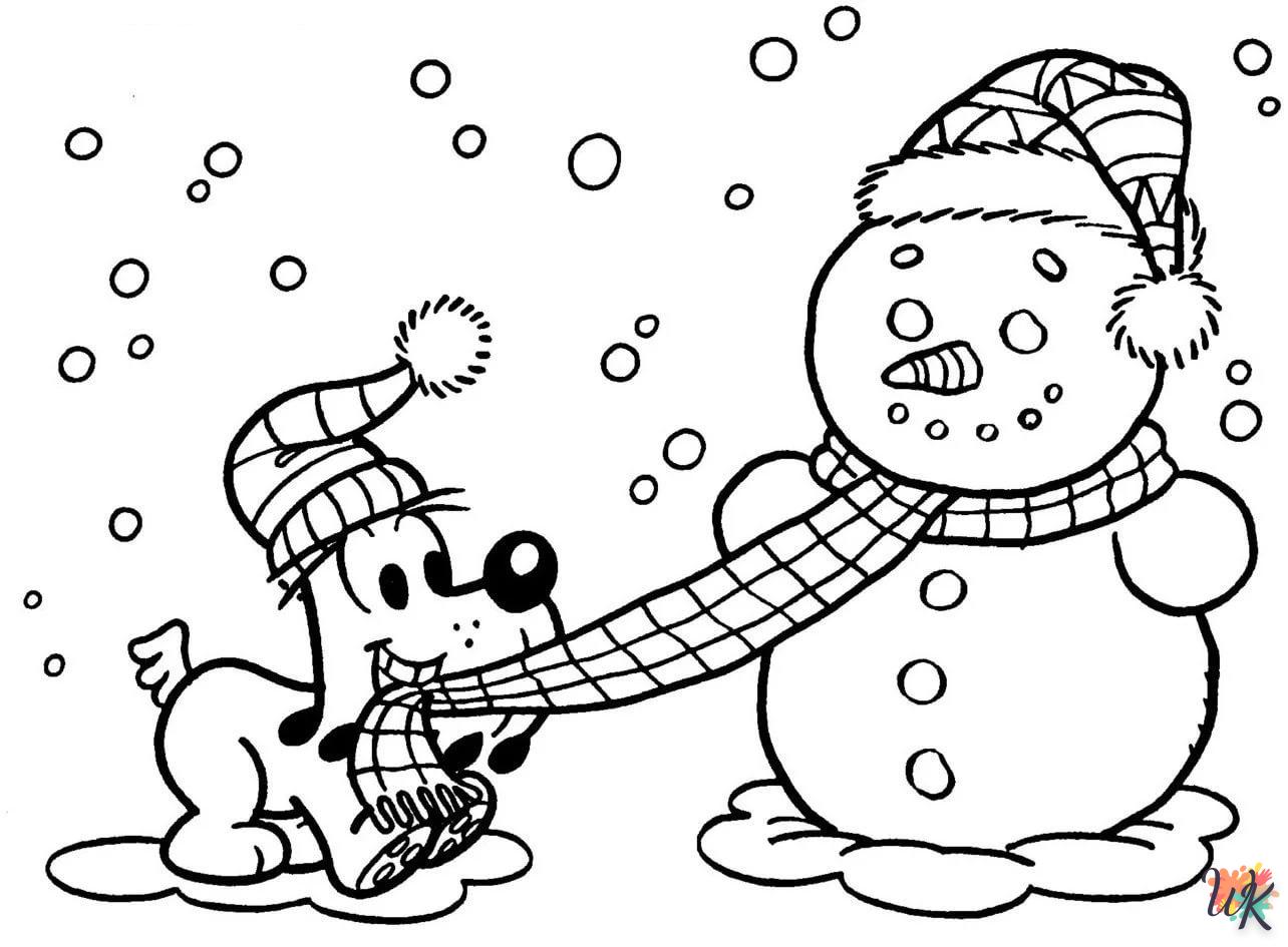 Snowman coloring page to print for 9 year olds