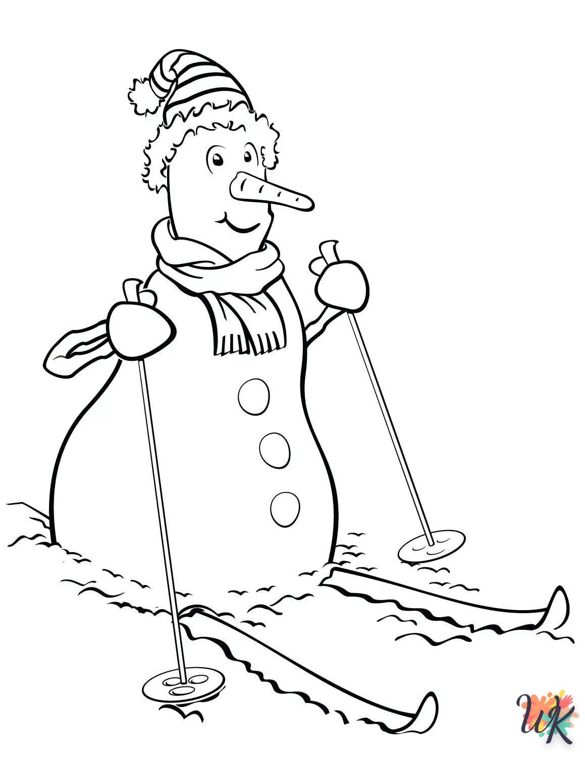 Snowman coloring page to download 1