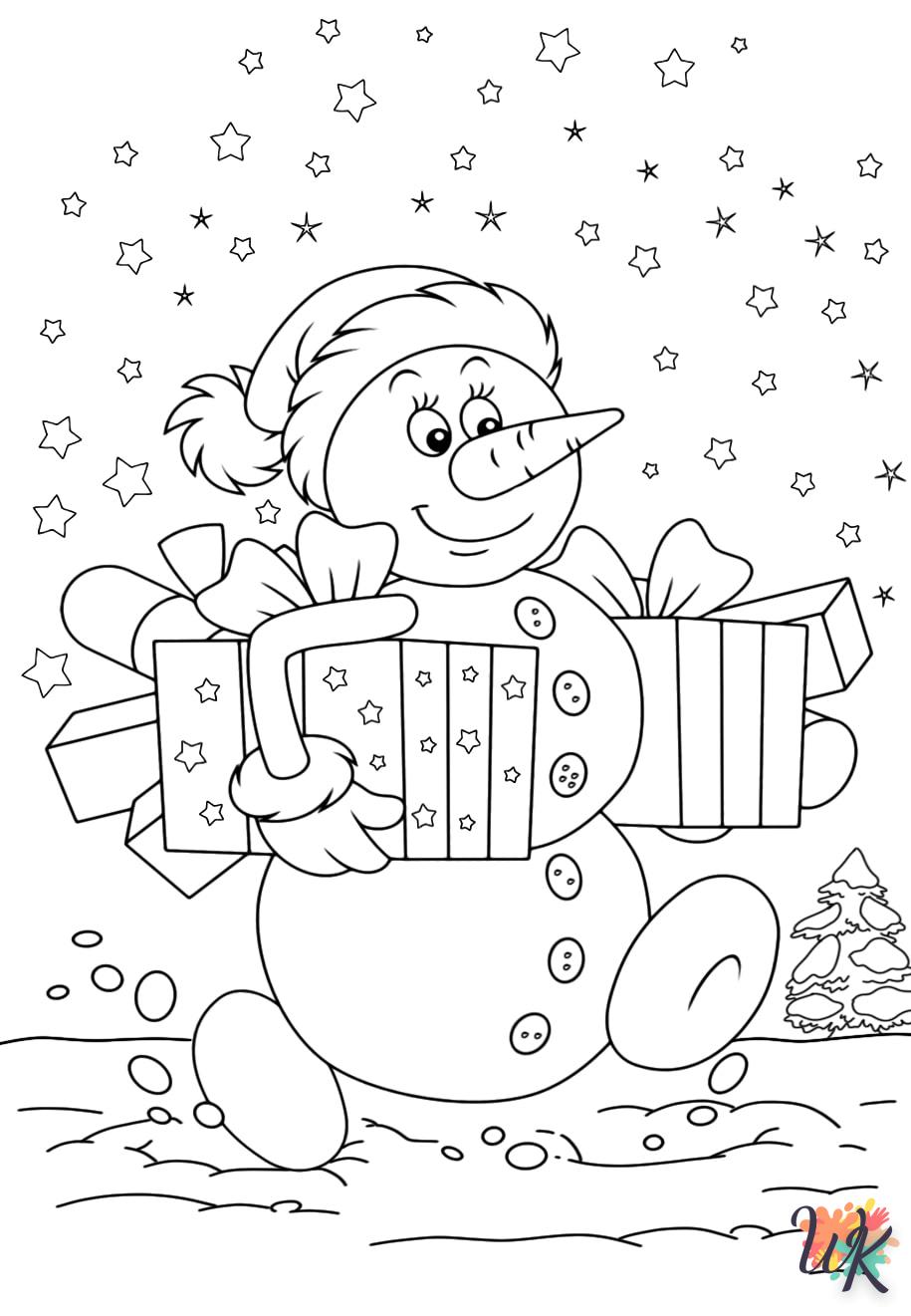 Snowman coloring page to color online for free 1