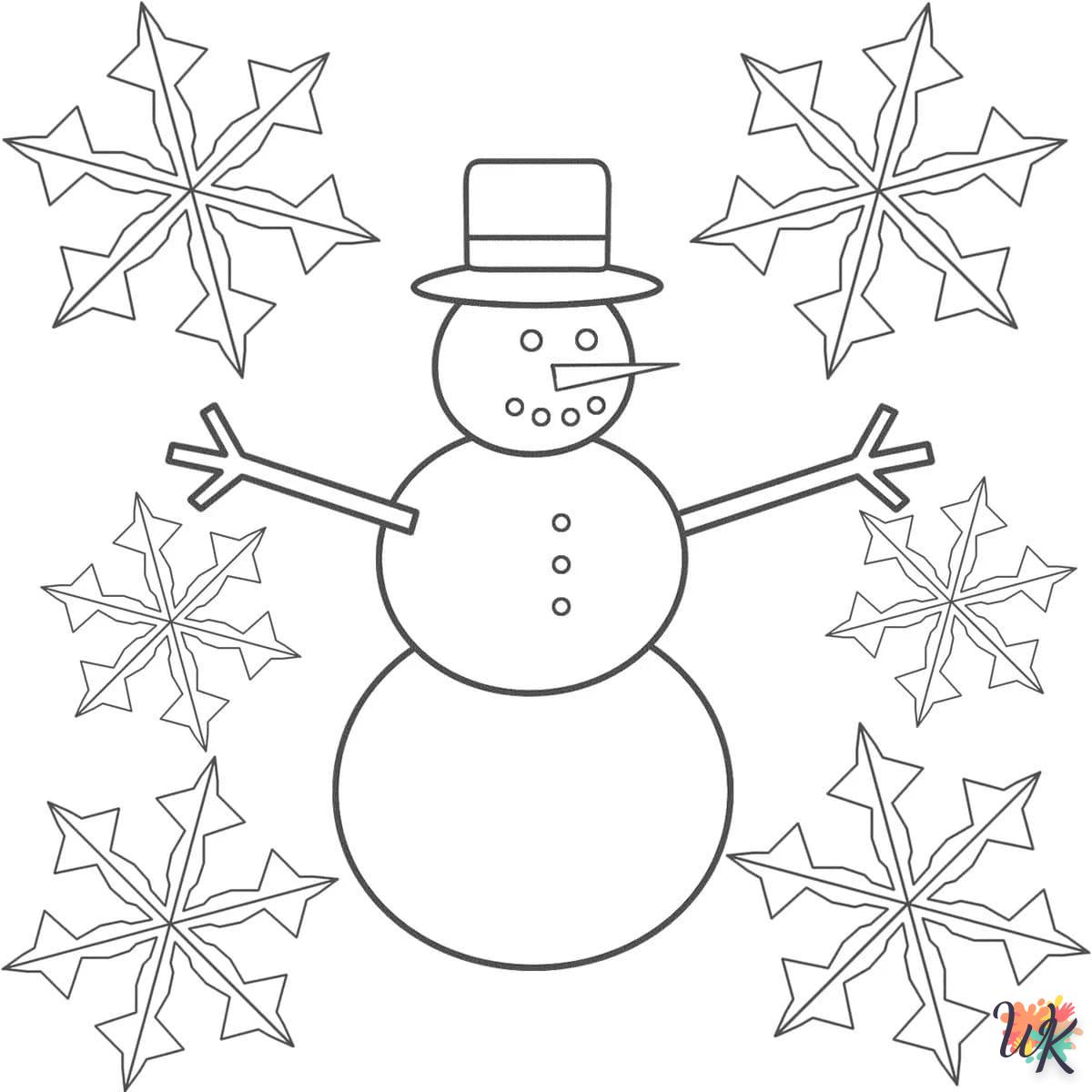 Snowman coloring page to print a4