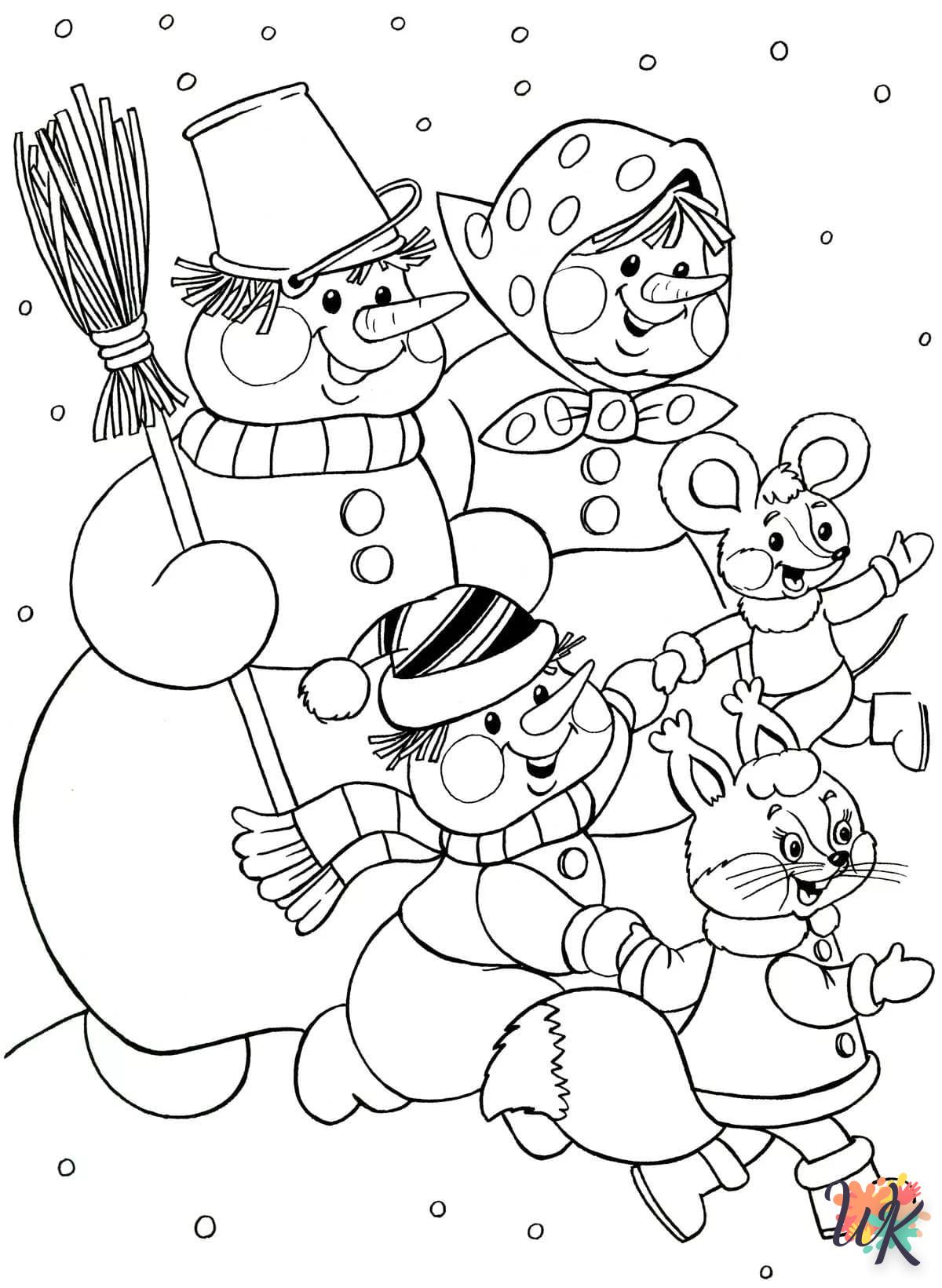 print free snowman coloring