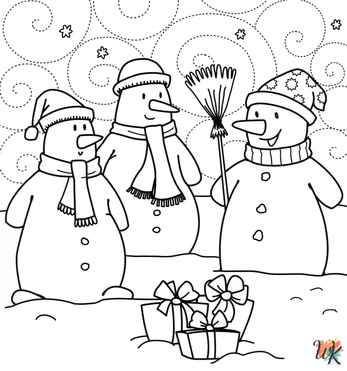 Snowman coloring page to color online for free