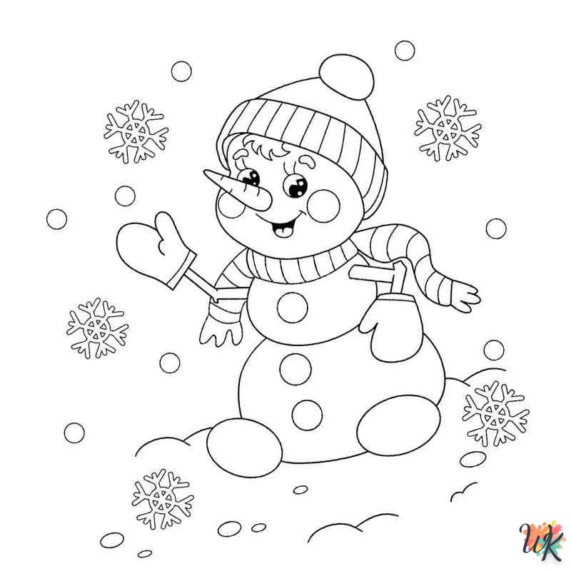 Snowman coloring page for children aged 7 to print