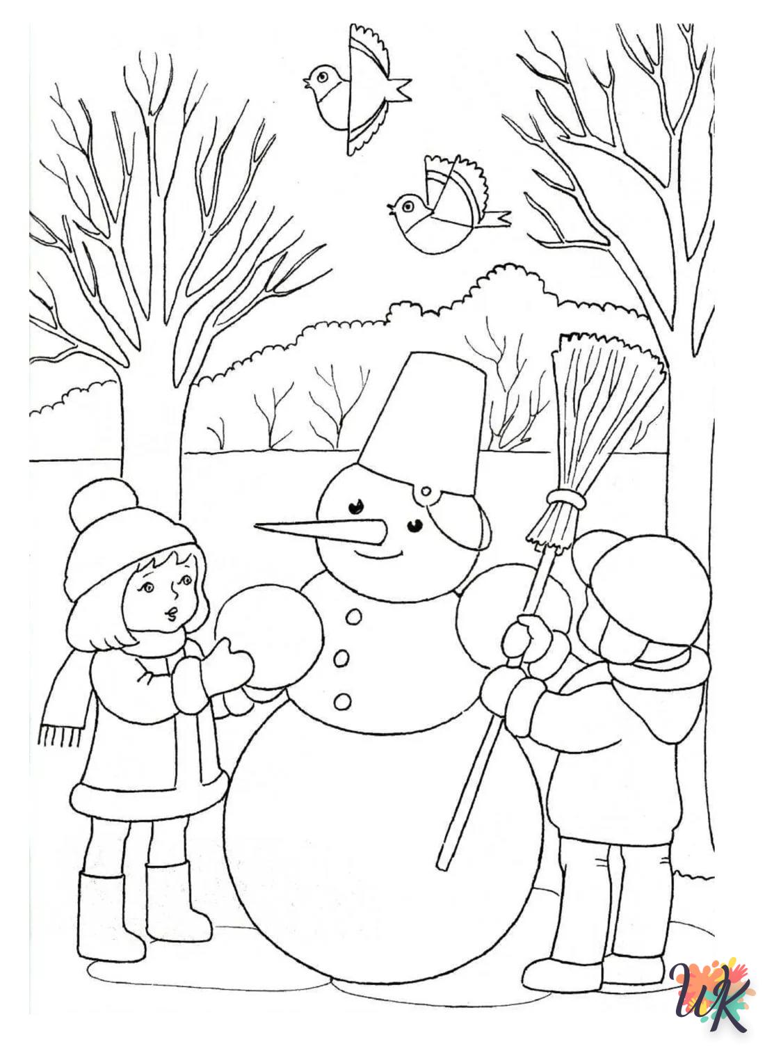 Snowman coloring baby animals to print free 1