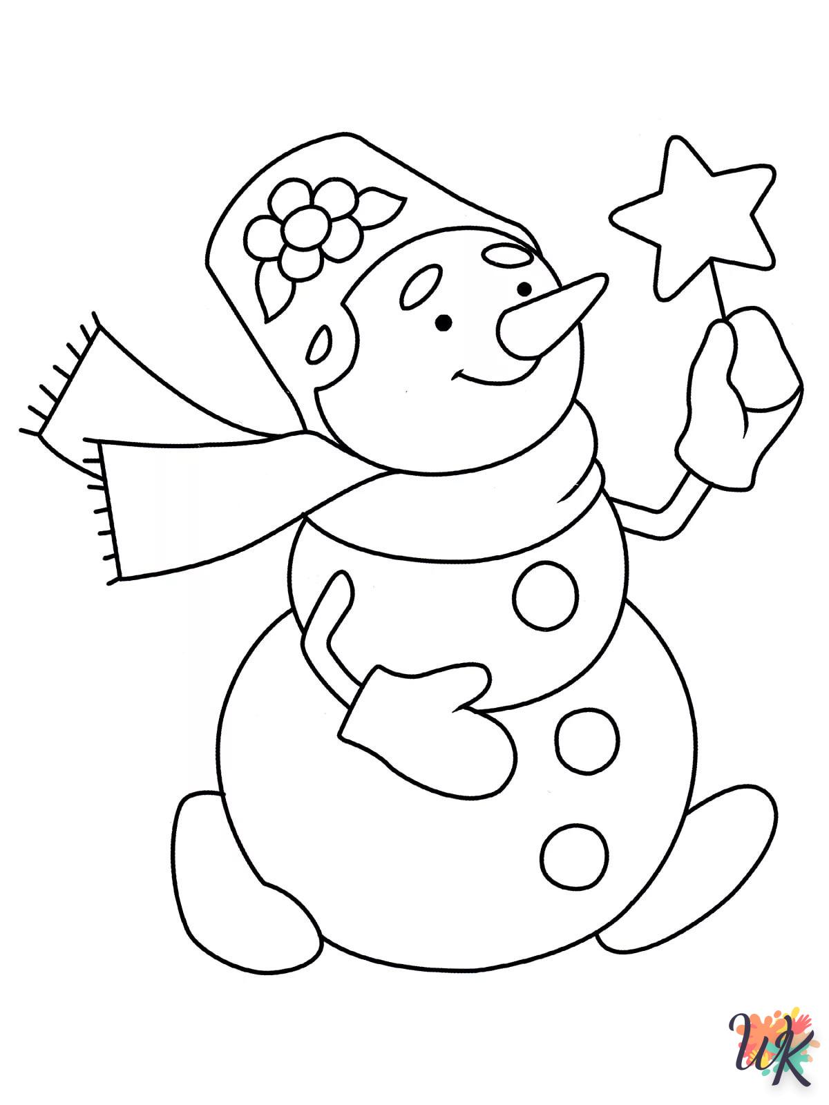 Snowman coloring baby animals to print free