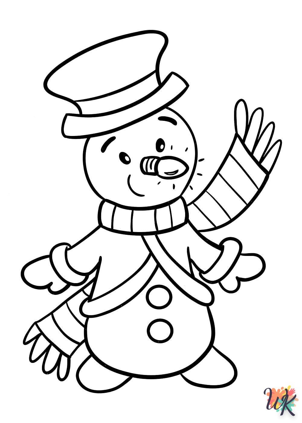Snowman coloring page to print free