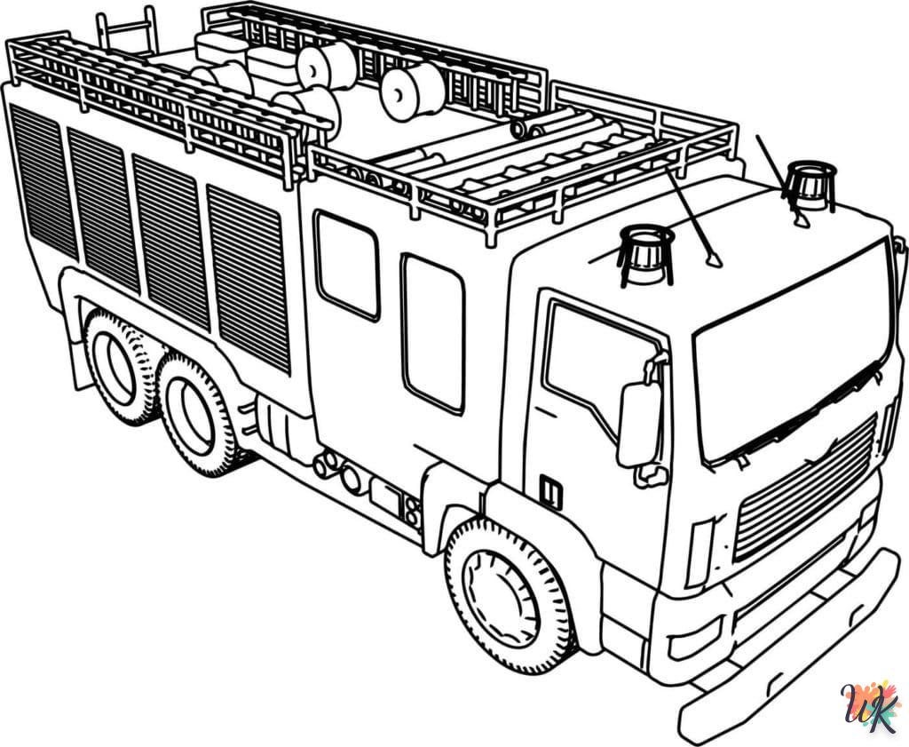 coloriage Camion de Pompier  pour bebe a imprimer 1