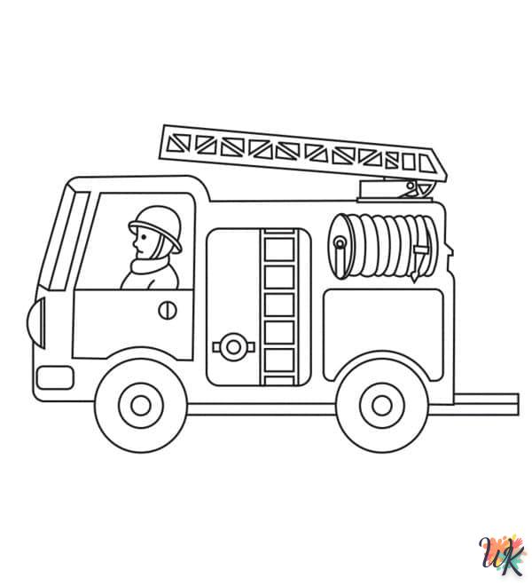 coloriage Camion de Pompier  a imprimer 2