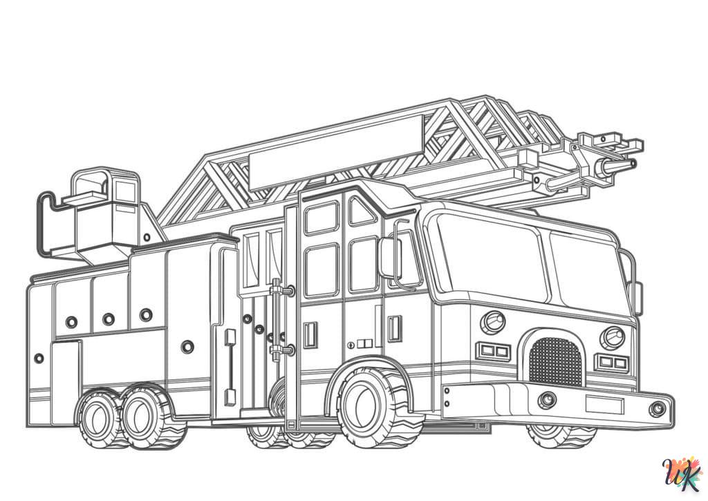 coloriage Camion de Pompier  enfant 4 ans a imprimer