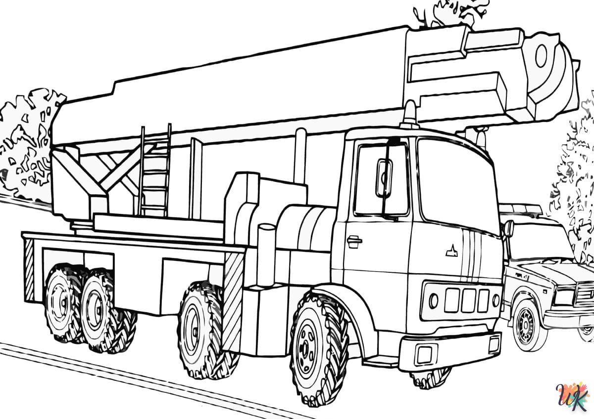 coloriage Camion de Pompier  à numéro adulte en ligne gratuit