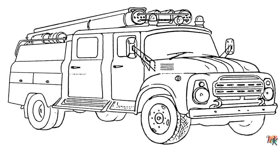 coloriage Camion de Pompier  pour enfant a imprimer 1