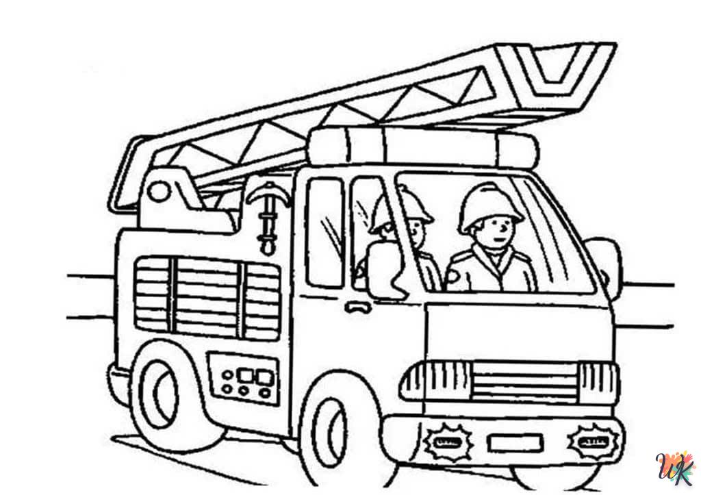 coloriage Camion de Pompier  a imprimer 1