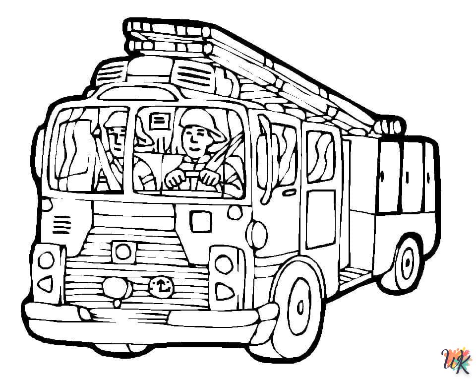 coloriage Camion de Pompier  pour enfant a imprimer