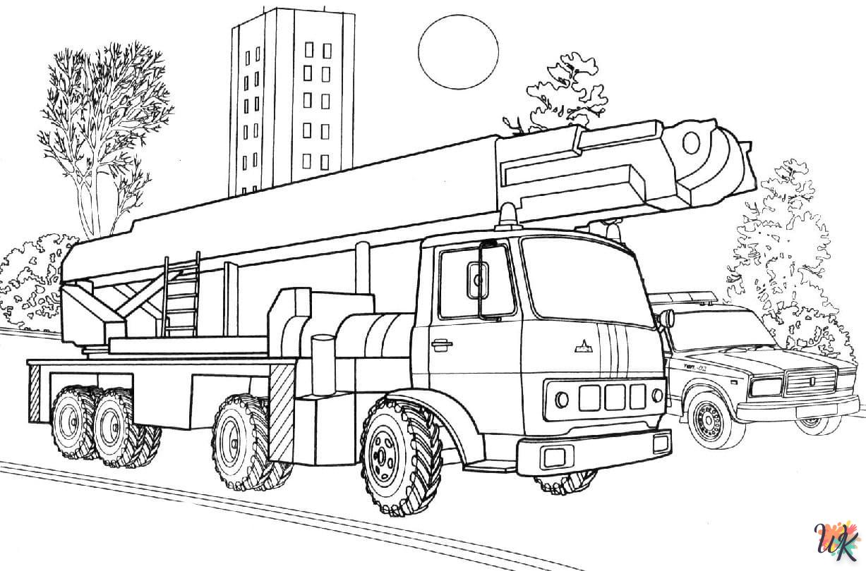 coloriage Camion de Pompier  bebe animaux a imprimer gratuit