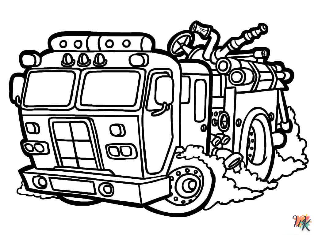 coloriage Camion de Pompier  à imprimer