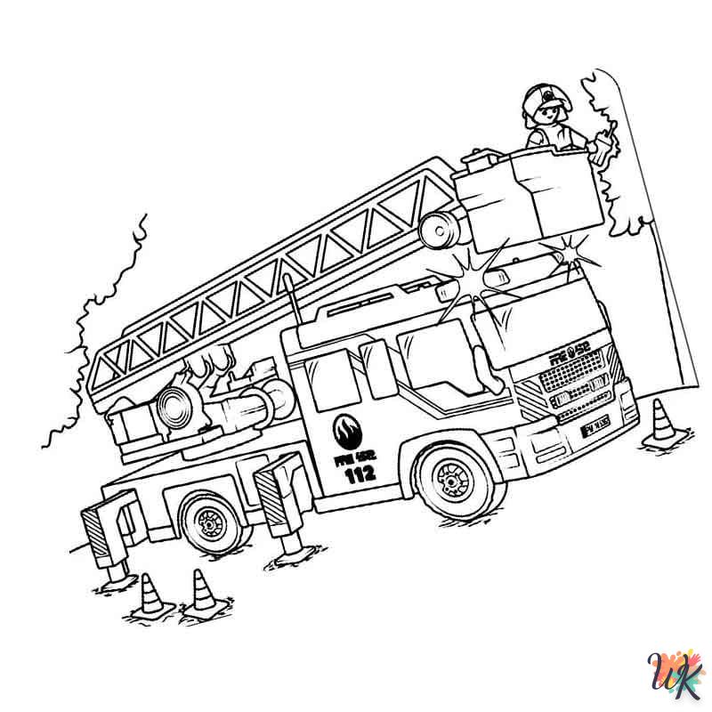 coloriage Camion de Pompier  bebe à imprimer 1