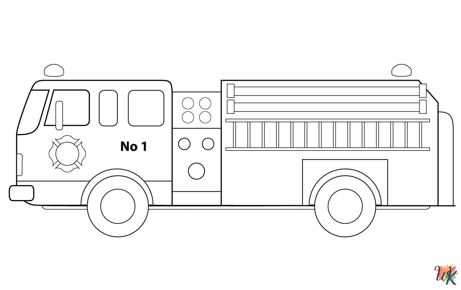 coloriage Camion de Pompier  sonic en ligne gratuit à imprimer 1