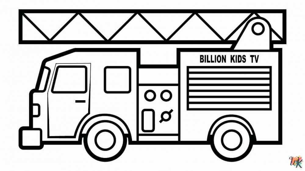 coloriage Camion de Pompier  pour enfants à imprimer