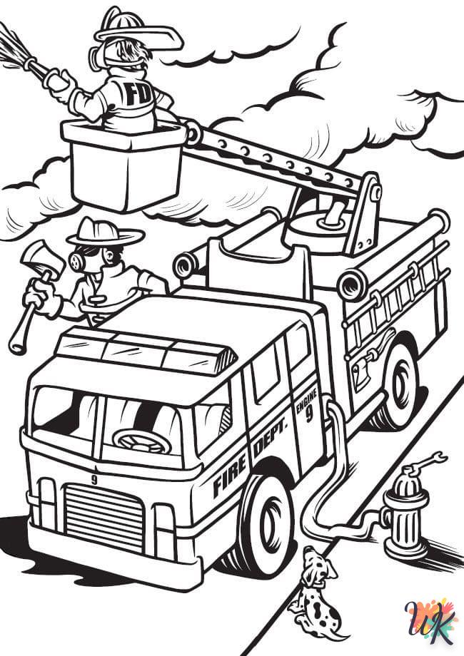 coloriage Camion de Pompier  pour enfant de à imprimer