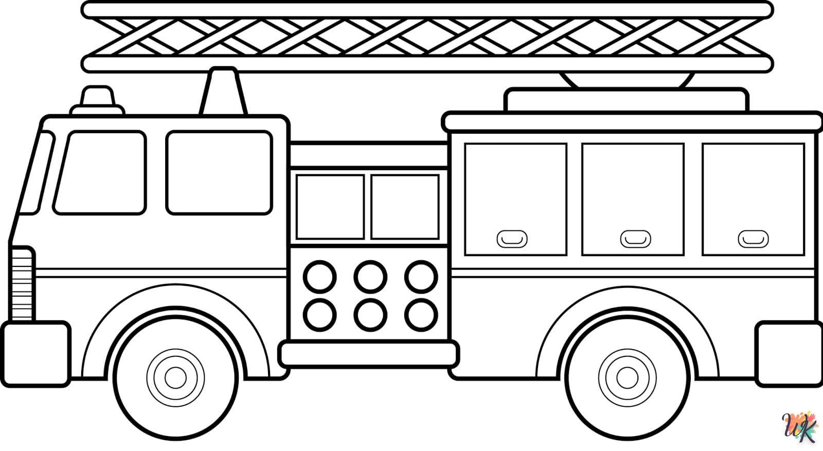 coloriage Camion de Pompier  enfant 2 ans a imprimer