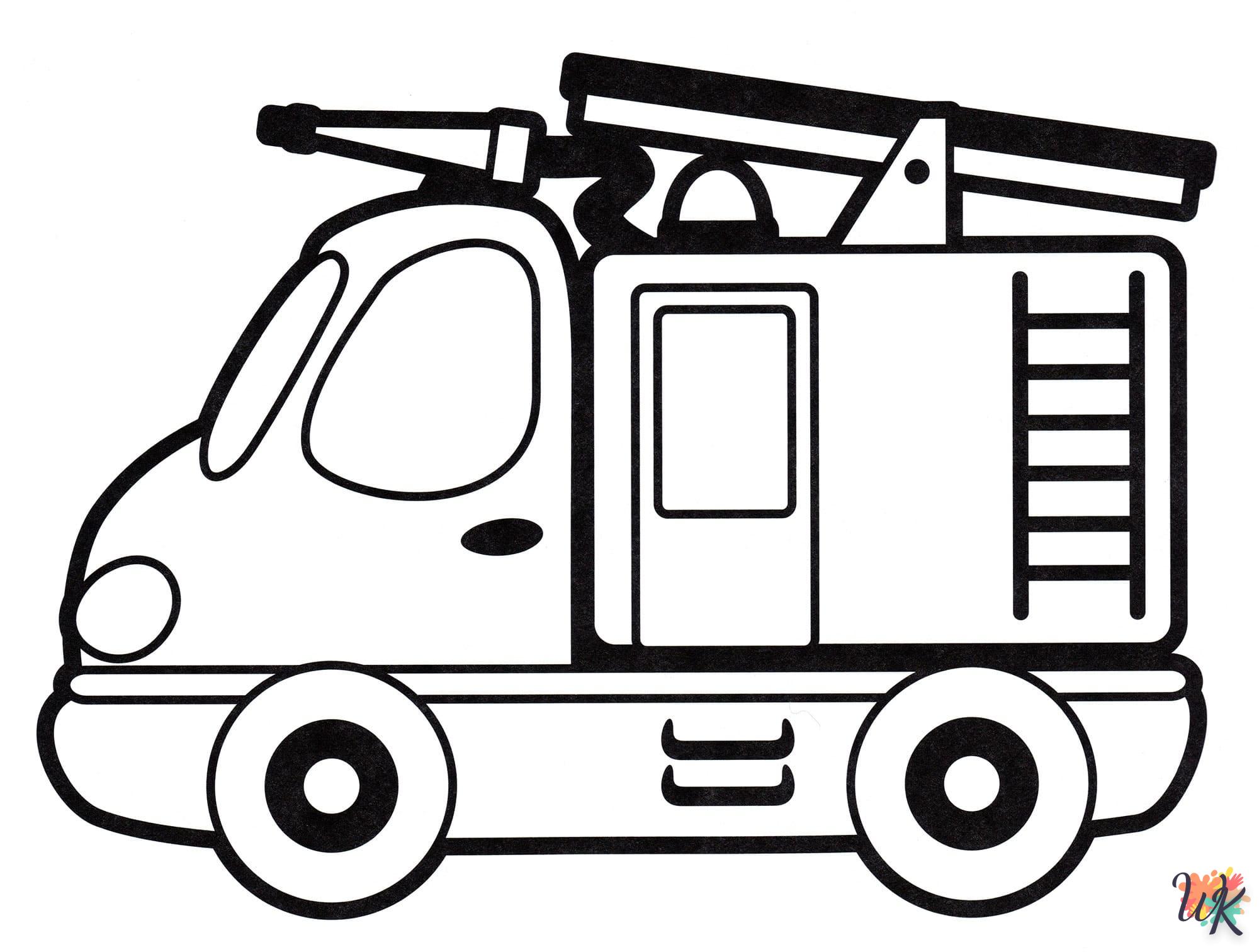 coloriage Camion de Pompier  en ligne gratuit