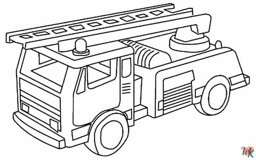 coloriage Camion de Pompier  bebe à imprimer